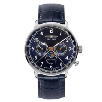 blank rustfristål LZ129 Hindenburg Moonphase Ronda 706B Herre ur fra Zeppelin